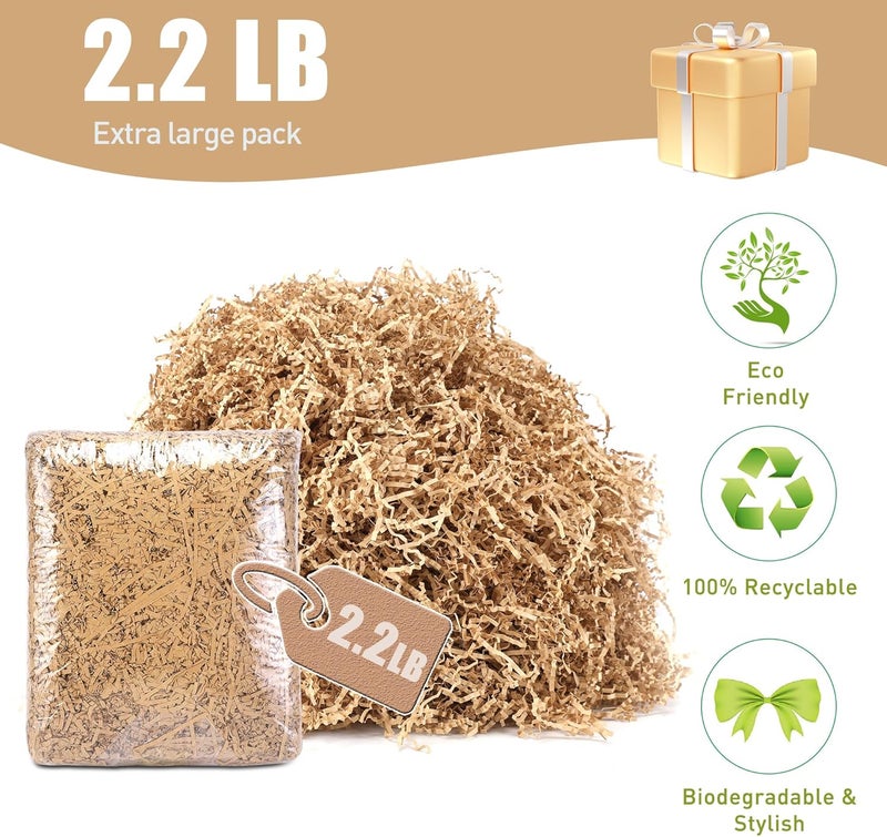 hasumcol 2.2LB - Crinkle Cut Shredded Paper for Gift Box Baskets, Paper Shred Filler Package Stuffing for Christmas Birthday Wedding Packing Materials - Image 2